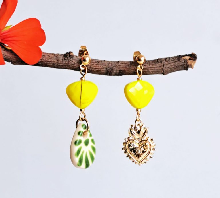 Aretes Corazón en Llamas